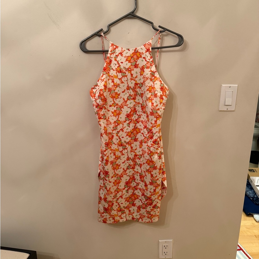 Dynamite Orange and White Floral Dress